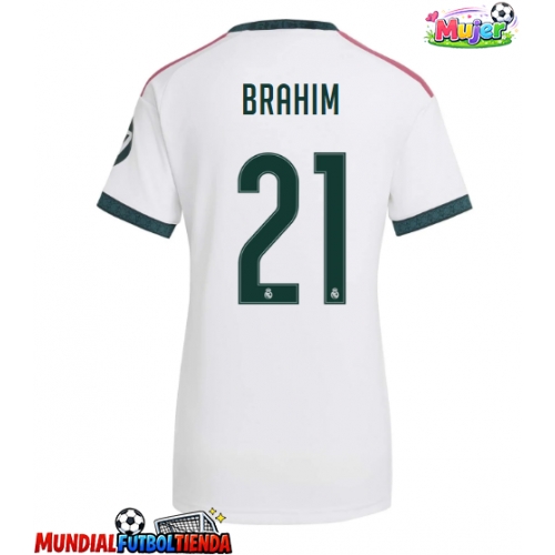 Camiseta Real Madrid Brahim Diaz #21 Primera Equipación Replica 2026-27 para mujer mangas cortas